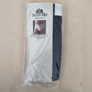 NWT Stafford Men's Mid-Rise Briefs - Navy Small 90s Y2K Prop Casual